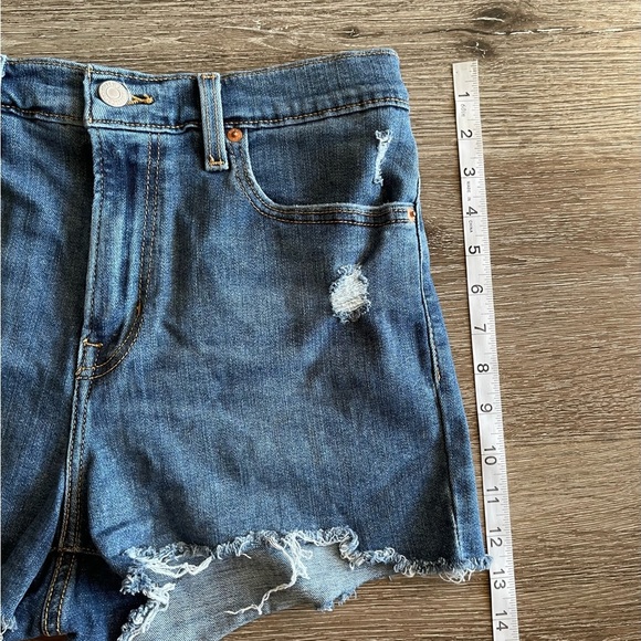 Levi's Blue Distressed Jean Shorts - Picture 3 of 5